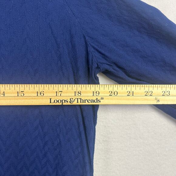 ￼Woman's St John Bay Blue Shirt - Size Large Sailor Chic Casual Chic Peasant - Picture 8 of 11